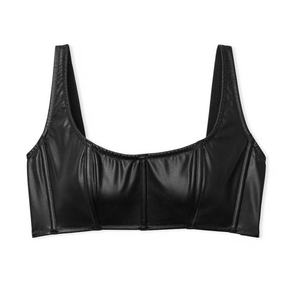 Victoria's Secret Black Faux Leather Bralette - Picture 5 of 9